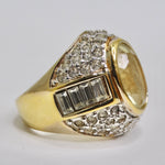 1980s Synthetic Citrine 18k Gold Plated Ring