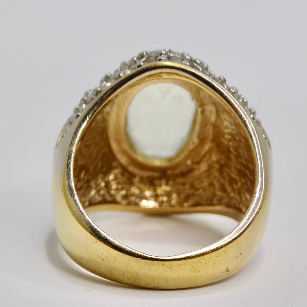 1980s Synthetic Citrine 18k Gold Plated Ring