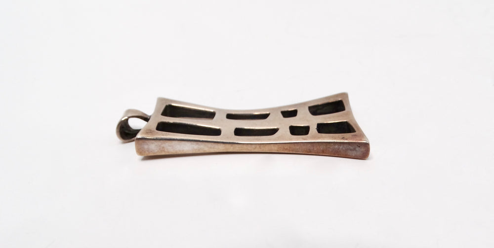 Vintage Modernist Abstract Solid Sterling Silver Pendant