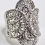 1980s Swarovski Crystal Silver Cocktail Ring