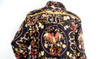 Hermes 1980s Floral and Bird Print Silk Button-Up Long-sleeve Shirt