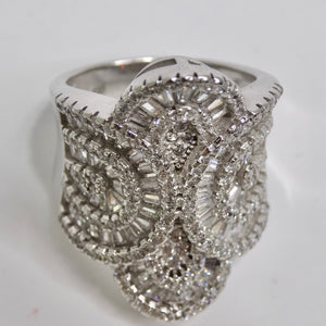 1980s Swarovski Crystal Silver Cocktail Ring