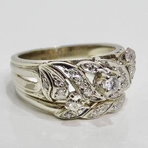 Art Deco Platinum Diamond Cocktail Ring