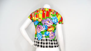 Gianni Versace Versus 1990s Bold Floral Print Top