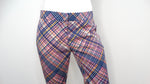 Prada Pink & Navy Blue Plaid Pants