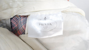 Prada Pink & Navy Blue Plaid Pants