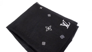 Louis Vuitton Black Cashmere and Swarovski Crystal "Monte Carlo" Monogram Scarf