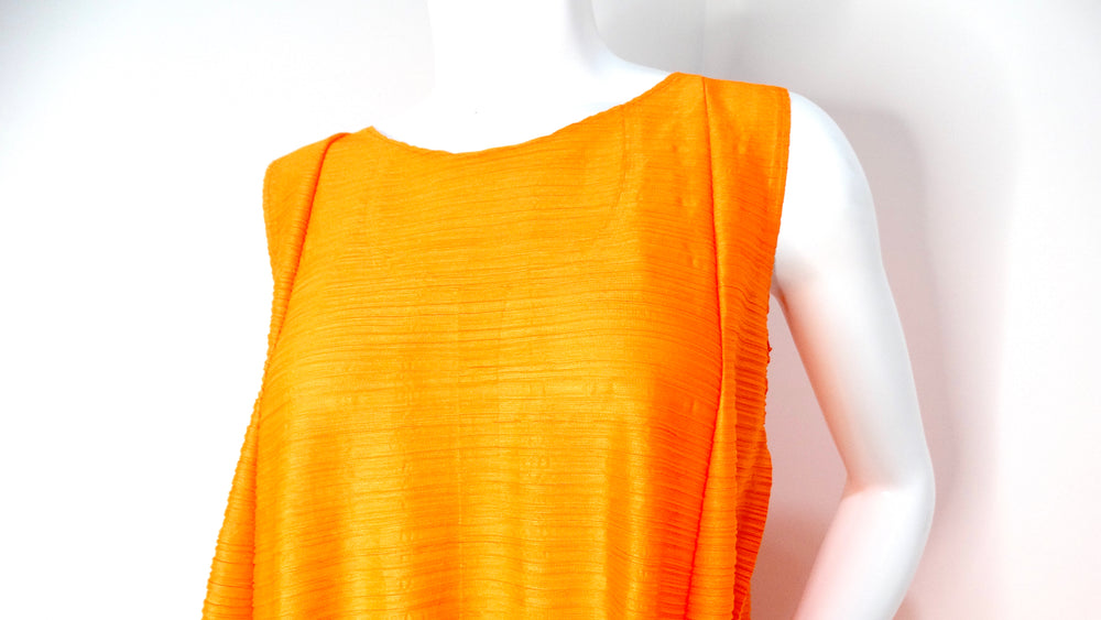 Issey Miyake 1990s Pleats Please Sunset Color-Block Babydoll Dress