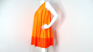 Issey Miyake 1990s Pleats Please Sunset Color-Block Babydoll Dress