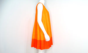 Issey Miyake 1990s Pleats Please Sunset Color-Block Babydoll Dress