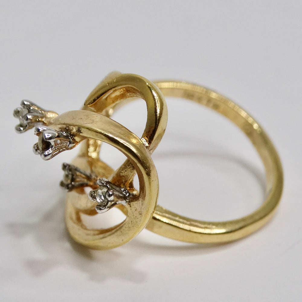18K Gold Plated Crystal Bouquet Ring