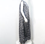 Issey Miyake 1990s Silver Frost Geometric Pleated Sleeveless Maxi Dress