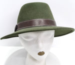 Hermes 1980s Green Wide Brim Hat