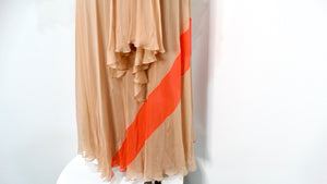 Fiandaca Couture Vintage 1960s Sheer Tan Angel Wing Dress With Slip