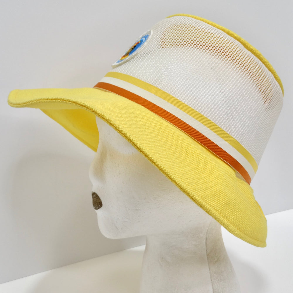 1960s Yellow Mesh Bucket Hat
