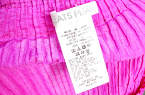 Issey Miyake 1990s Pleats Please Magenta Asymmetric Hem Midi Skirt