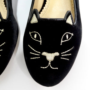 Charlotte Olympia Designer Signed Kitty Embroidered Flats