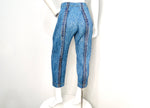 Issey Miyake 1990s Pleats Please Denim Print Pleated Capri Pants