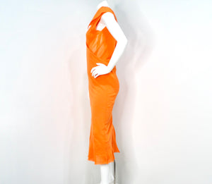 Issey Miyake 2005 A-POC Orange Two-Piece Sleeveless Dress