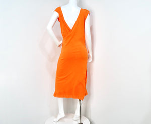 Issey Miyake 2005 A-POC Orange Two-Piece Sleeveless Dress