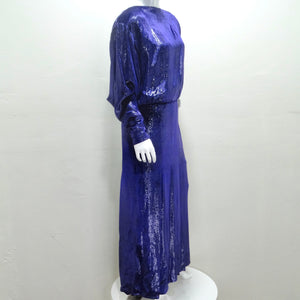 Christian Dior 1980s Metallic Purple Long Sleeve Gown Vintage by Misty Christian Dior 1980s Metallic Purple Long Sleeve Gown Vintage by Misty