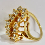 1960s Gold Plated Rhinestone Ring
