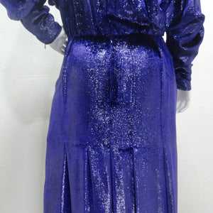 Christian Dior 1980s Metallic Purple Long Sleeve Gown Vintage by Misty Christian Dior 1980s Metallic Purple Long Sleeve Gown Vintage by Misty
