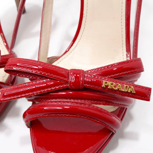Prada Red Patent Leather Slingback Heels