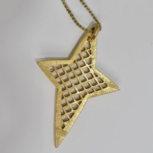 Trifari Gold Tone Star Pendent Necklace