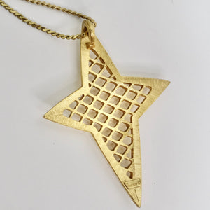 Trifari Gold Tone Star Pendent Necklace