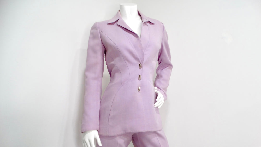 1980s Thierry Mugler Couture Light Purple Blazer & Pant Suit Set