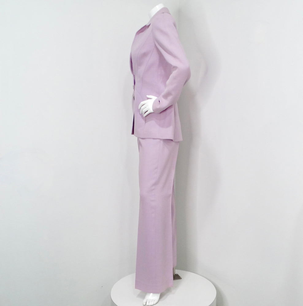1980s Thierry Mugler Couture Light Purple Blazer & Pant Suit Set