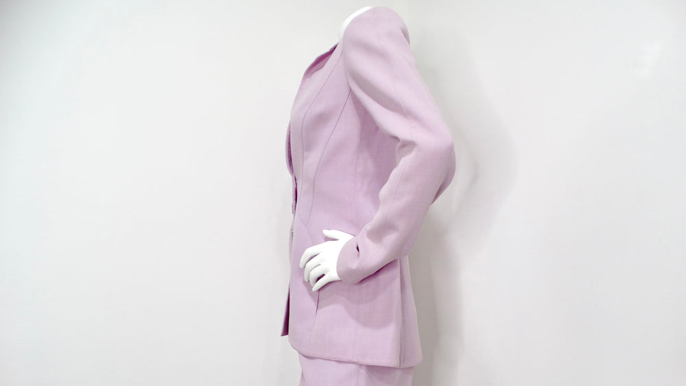 1980s Thierry Mugler Couture Light Purple Blazer & Pant Suit Set