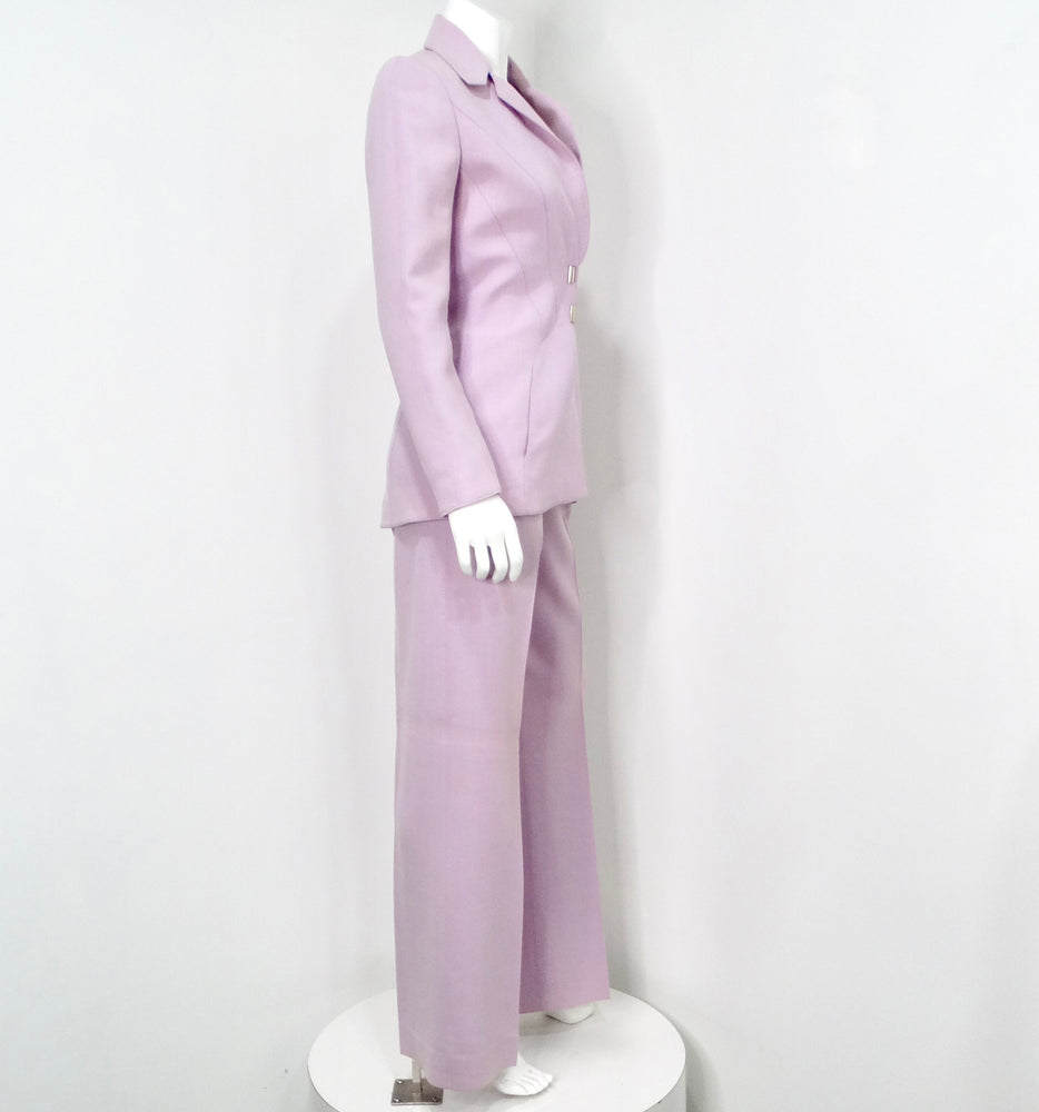 1980s Thierry Mugler Couture Light Purple Blazer & Pant Suit Set