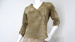 1990s Olive Green Suede Wrap Jacket