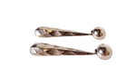 1970s Large Handmade Hammered Silver Plated  Teardrop Clip-On Earrings