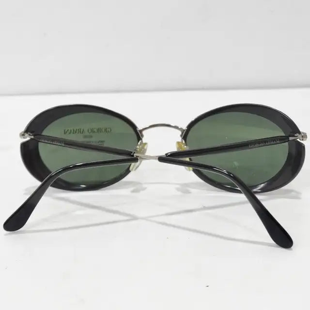 Giorgio Armani 1990s Black Silver Sunglasses