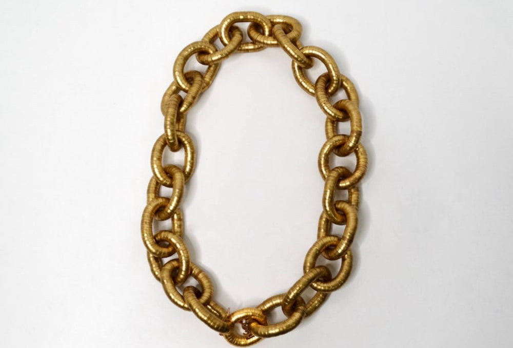 Yves Saint Laurent Gold-Tone Serpentine Chunky Chain Link Necklace