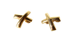 Vintage Tiffany Inspired Monet Crossed Band 14k Gold Plated Earrings