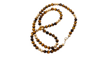 1980s Tiger's Eye and 14k Yellow Gold Beaded Necklace