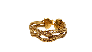 Vintage Gold-Tone Multi Chain Woven Bracelet
