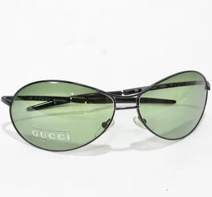 Gucci 1990s Black/Green Lense Sunglasses
