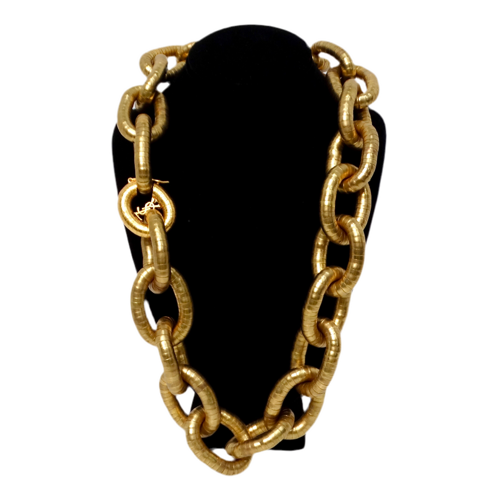 Yves Saint Laurent Gold-Tone Serpentine Chunky Chain Link Necklace