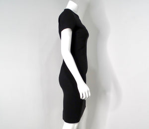 Oscar De La Renta Black Keyhole Sheath Dress