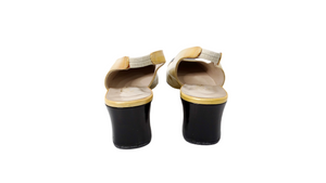 1997 Chanel Yellow Patent Leather Slingback Pumps