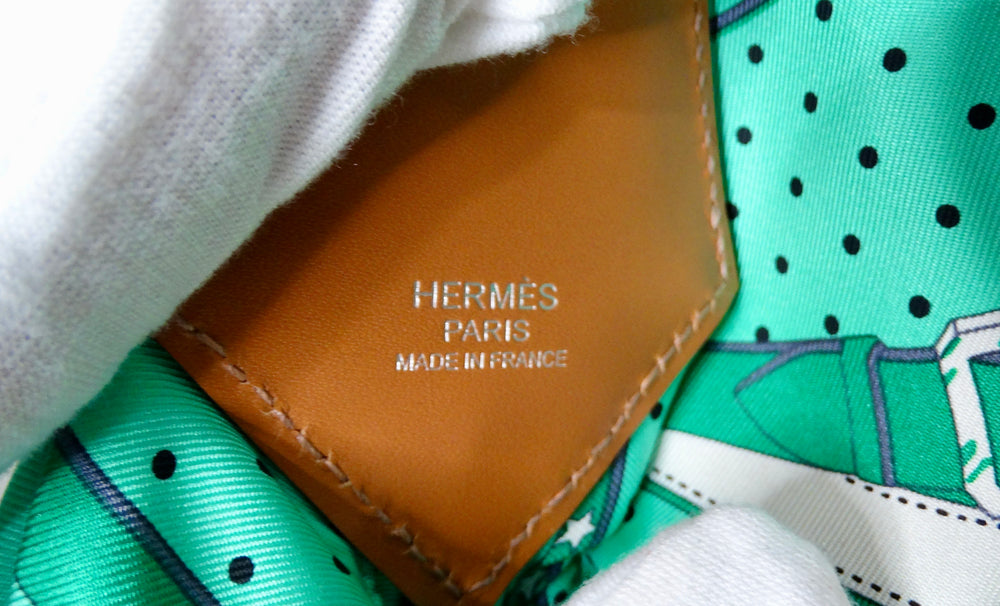 Hermes Balusoie Green Print Silk Scarf & Leather Handbag circa 2023