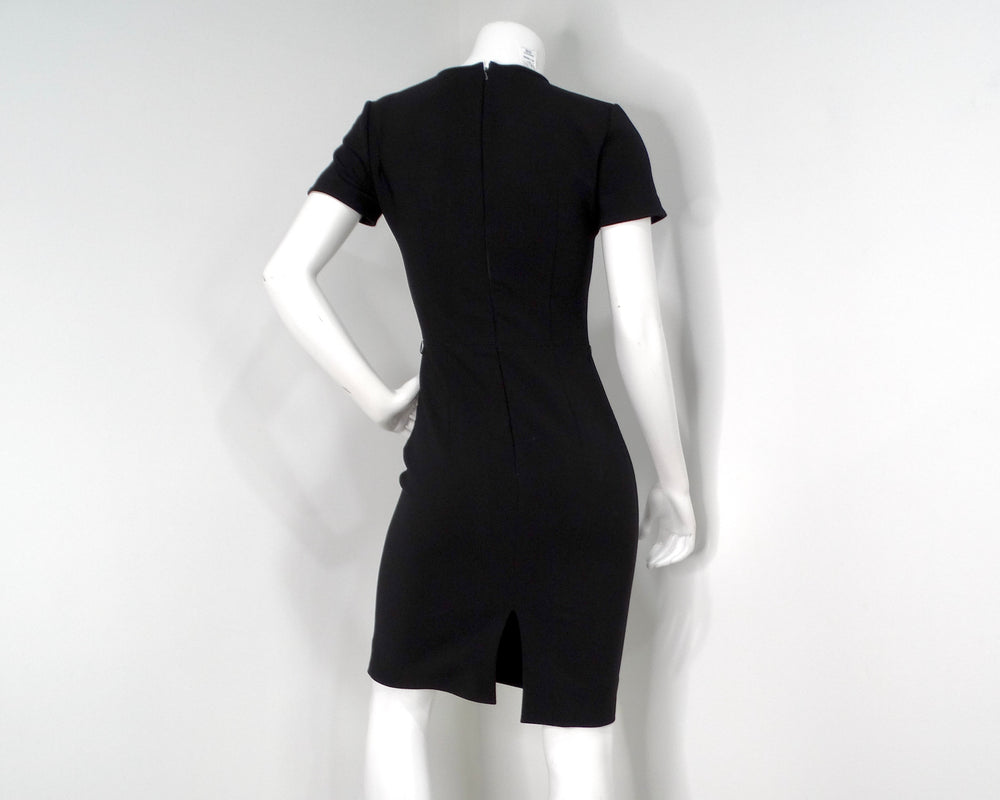 Oscar De La Renta Black Keyhole Sheath Dress