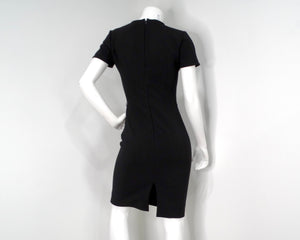 Oscar De La Renta Black Keyhole Sheath Dress