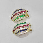 Bellari Diamond, Emerald, Ruby and Sapphire Earrings