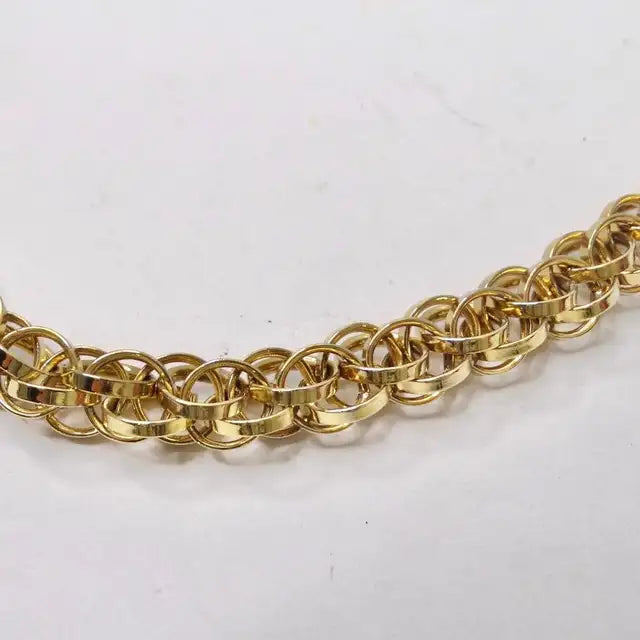 1980S 18K Gold Plated Rope Chain Choker Necklace